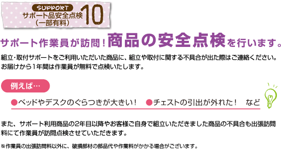 サポート品安全点検（一部有料）